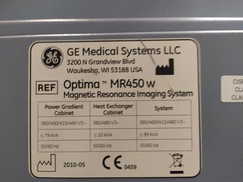 GE Optima MR450w 1.5T GEM - 2011